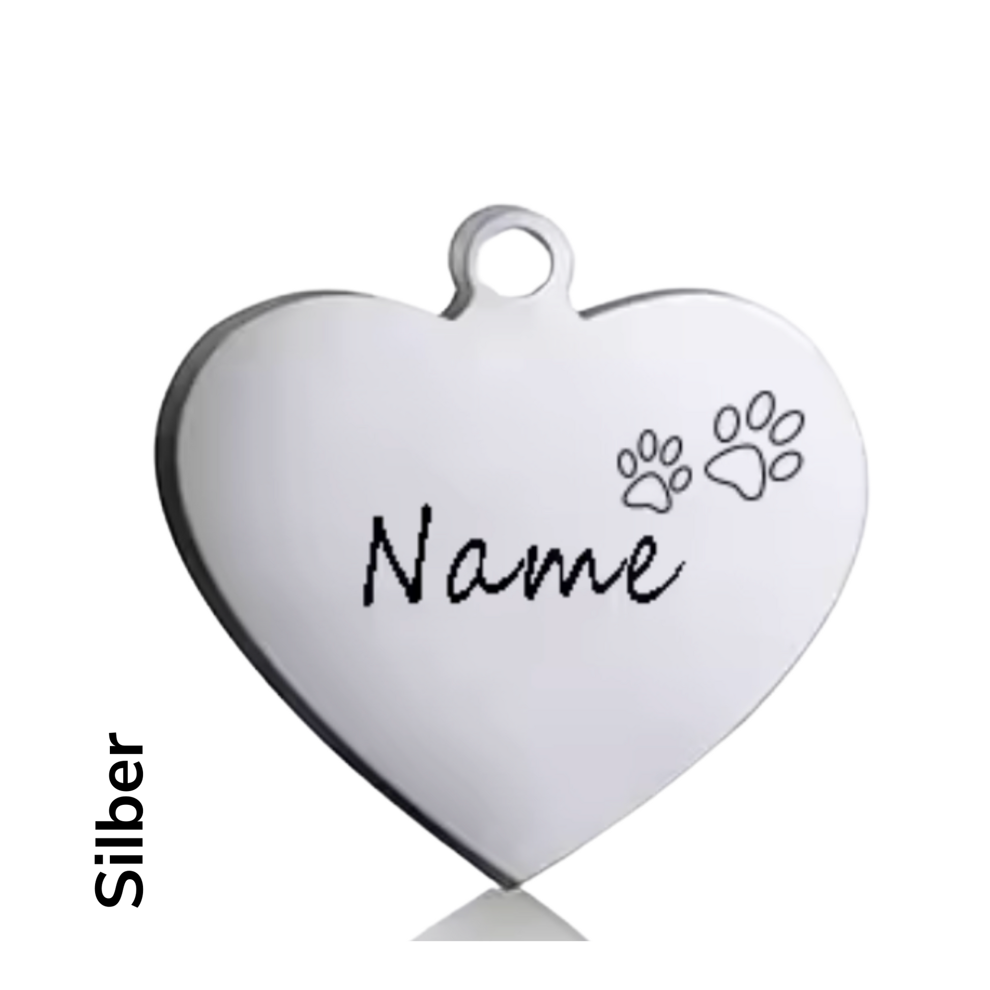 Personalisierte Haustiermarke – Herzform mit Gravur