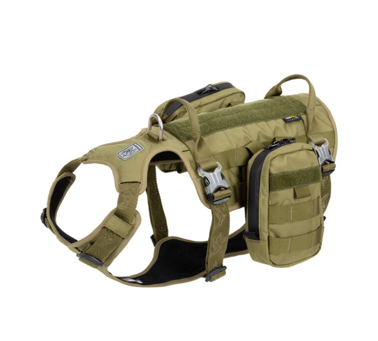 2 in 1 Military Hundegeschirr mit abnehmbaren Taschen Cordura