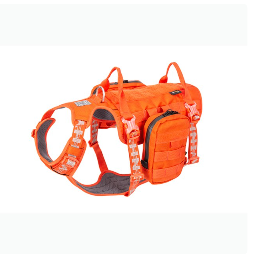 WINHYEPET 2 in 1 Military Hundegeschirr mit abnehmbaren Taschen Air-Me