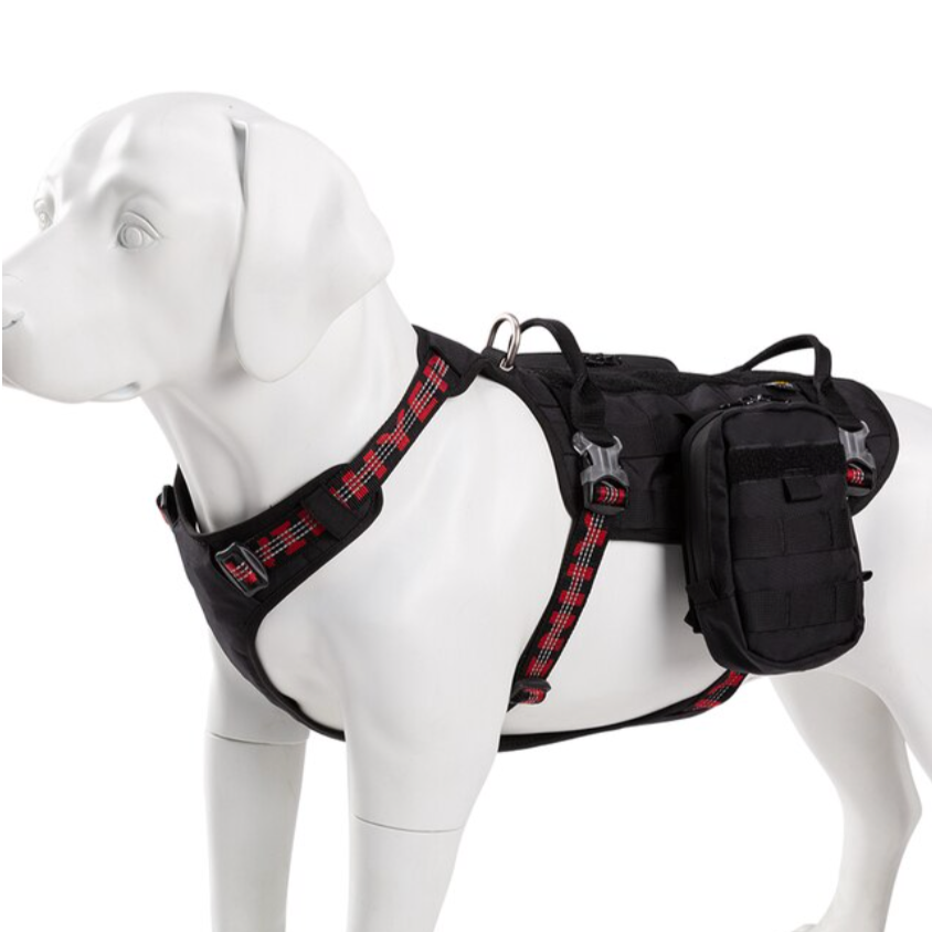 WINHYEPET 2 in 1 Military Hundegeschirr mit abnehmbaren Taschen Air-Me
