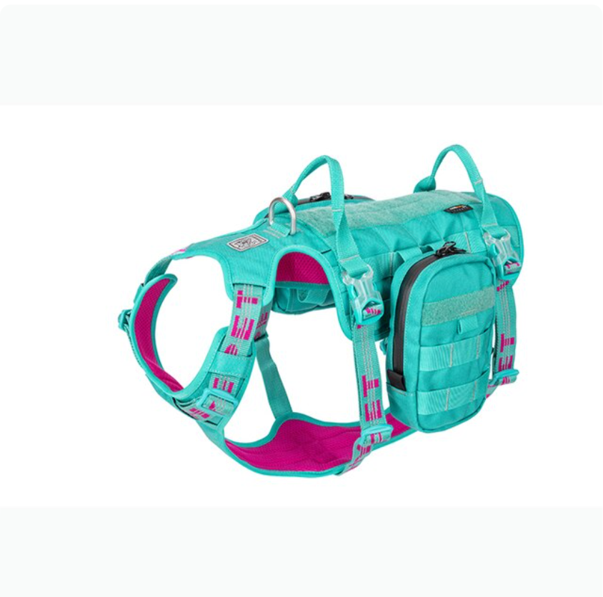 WINHYEPET 2 in 1 Military Hundegeschirr mit abnehmbaren Taschen Air-Me