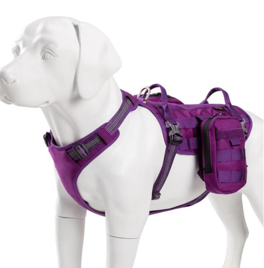 WINHYEPET 2 in 1 Military Hundegeschirr mit abnehmbaren Taschen Air-Me