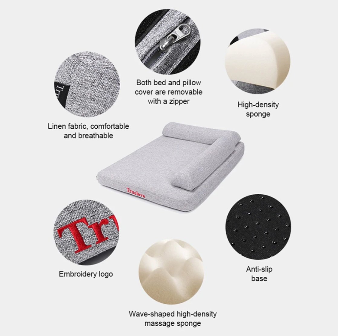 Hundebett Memory Foam "Grau"