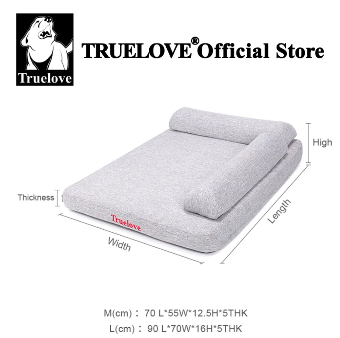 Hundebett Memory Foam "Grau"