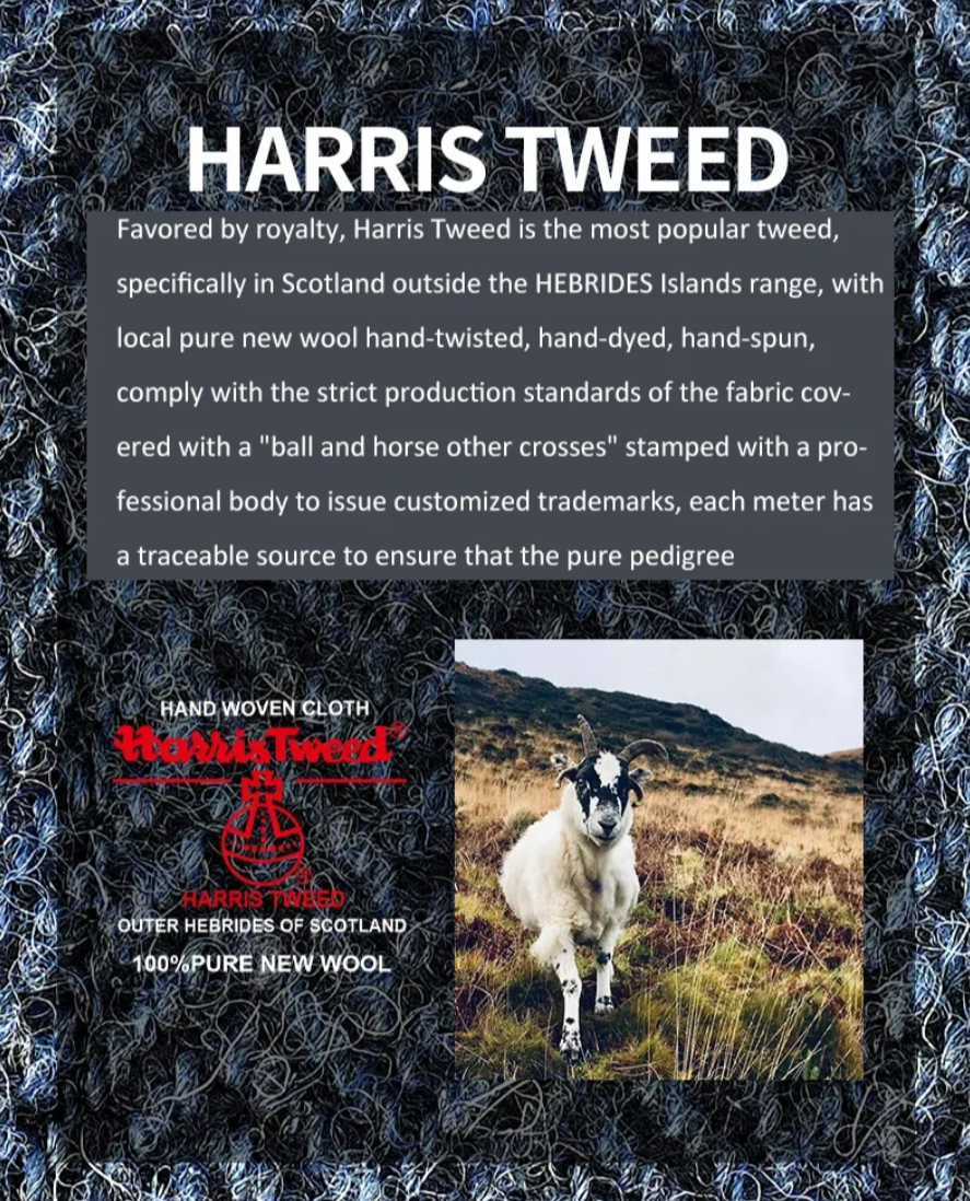 Harris Tweed Hundegeschirr + Leine + Tasche (3er Set)