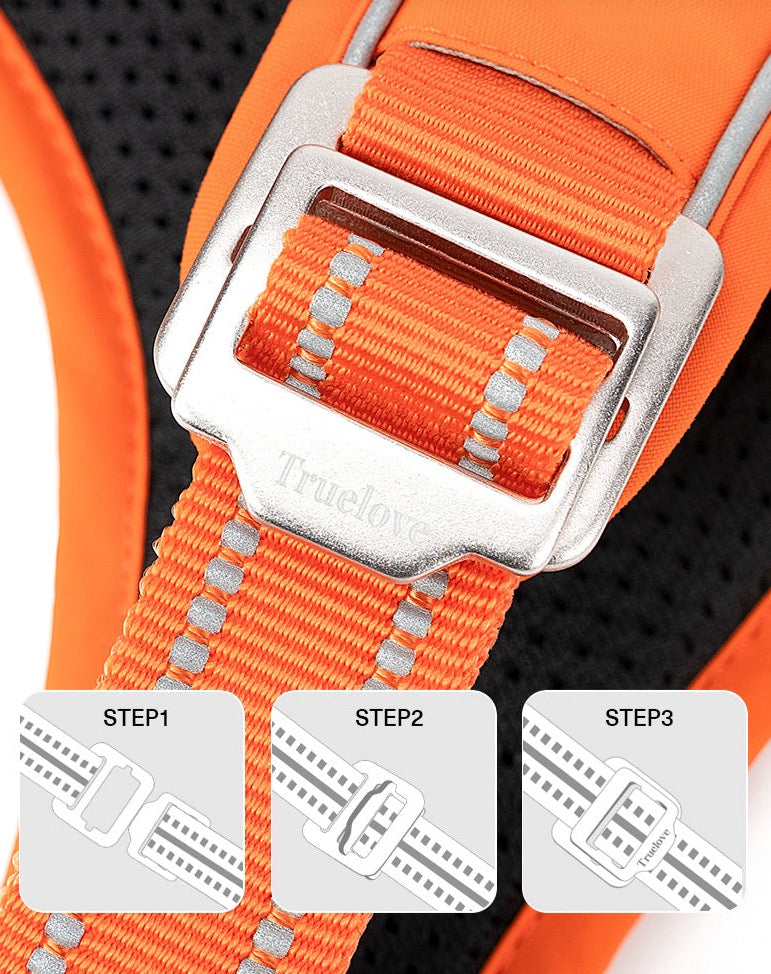True love Reflektierendes Hundegeschirr Nylon reflektieren des Hunde geschirr einstellbar komfortable Steuerung Step-In brillante truelove tlh5654, Hundegeschirr mit 3M Reflexion - Sonderedition