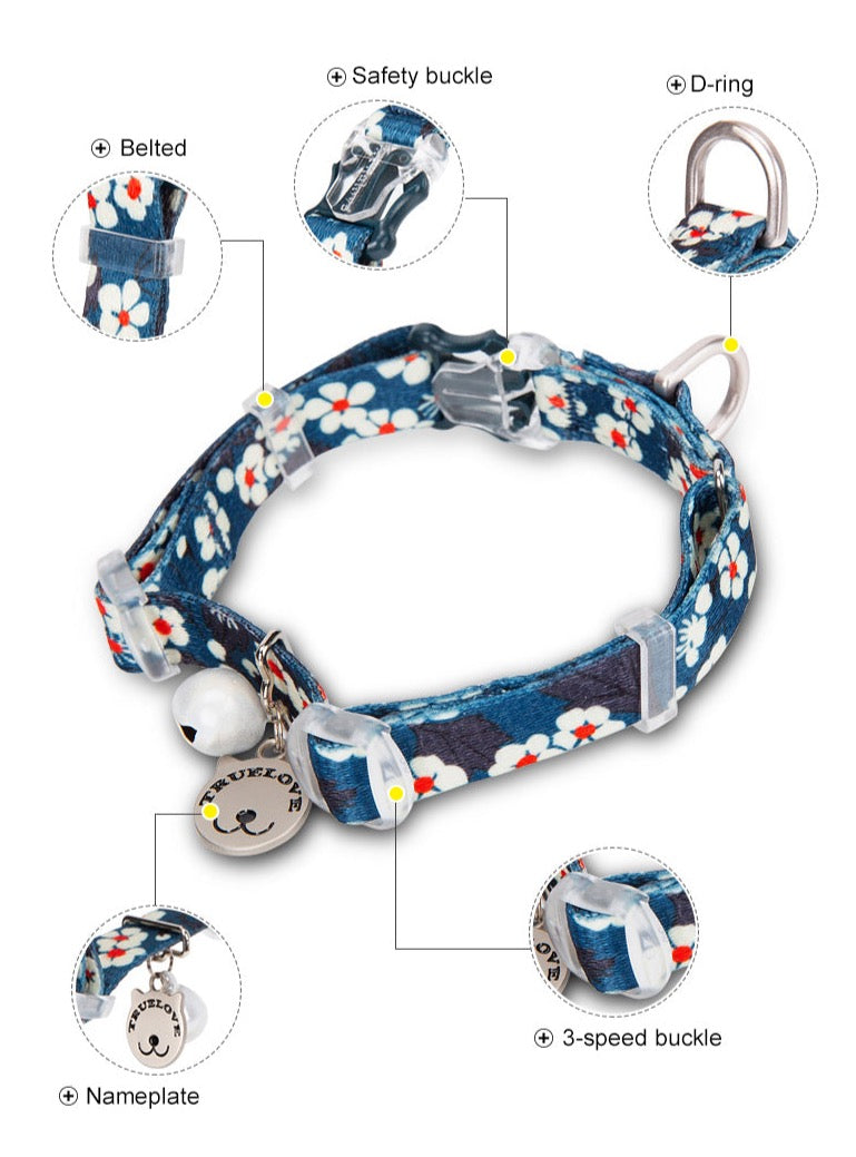 Katzenhalsband Flower Spring "SAXONY BLUE" Limited Edition