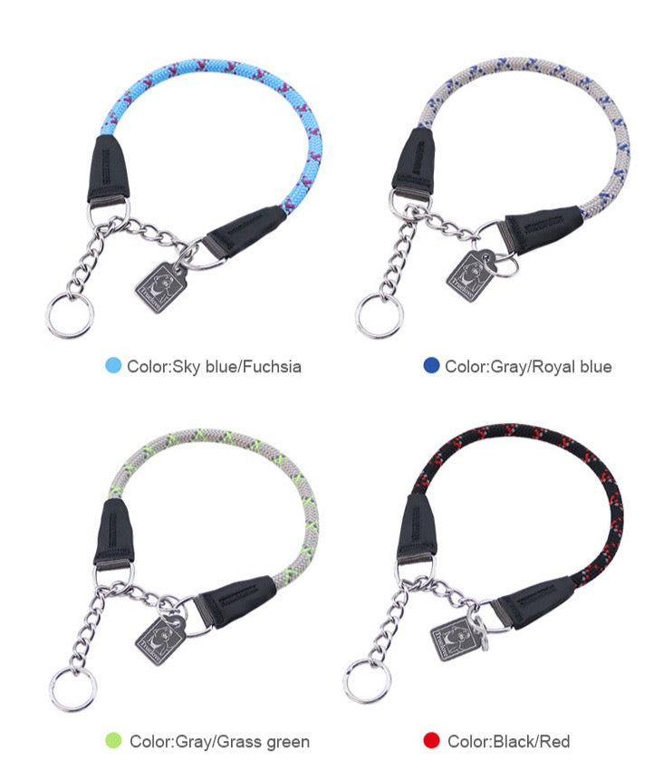 Reflektierendes Hundehalsband mit Kettenzugstop V3.0