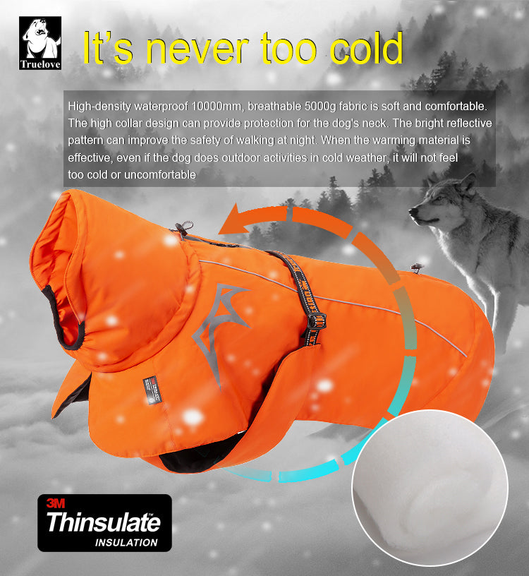 Hundewintermantel mit 3M-Thinsulate-Isolierung und 3M Reflexion