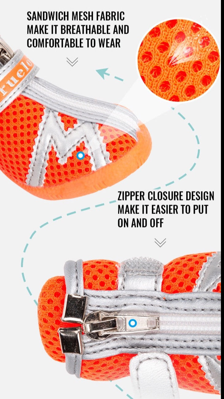 Truelove Mesh Stoff Hundeschuhe Haustier Hundes tiefel wasserdicht reflektierende robuste rutsch feste Sohle rutsch fest im Freien für kleine Hunde s5911