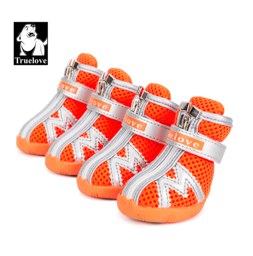 Truelove Mesh Stoff Hundeschuhe Haustier Hundes tiefel wasserdicht reflektierende robuste rutsch feste Sohle rutsch fest im Freien für kleine Hunde s5911