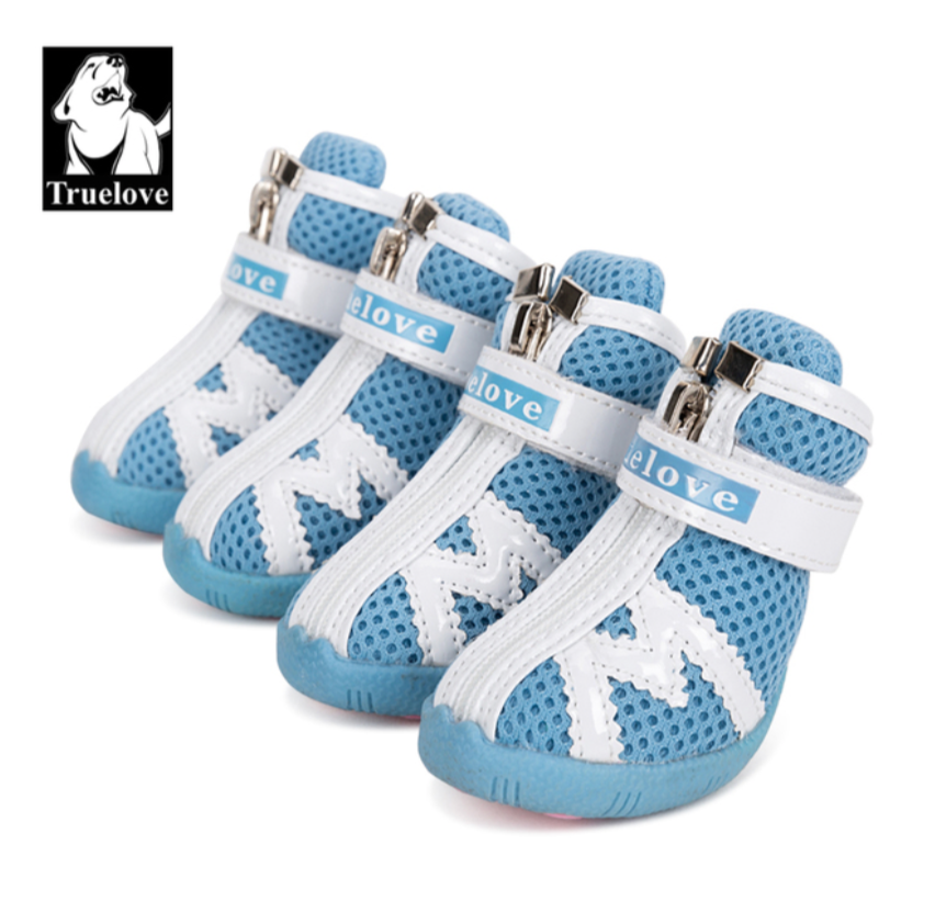 Truelove Mesh Stoff Hundeschuhe Haustier Hundes tiefel wasserdicht reflektierende robuste rutsch feste Sohle rutsch fest im Freien für kleine Hunde s5911