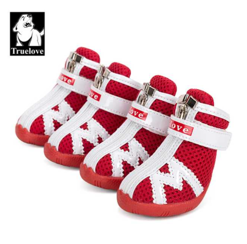 Truelove Mesh Stoff Hundeschuhe Haustier Hundes tiefel wasserdicht reflektierende robuste rutsch feste Sohle rutsch fest im Freien für kleine Hunde s5911