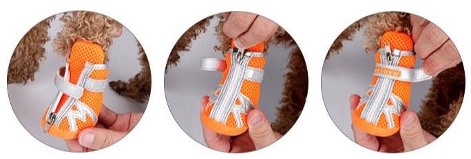 Truelove Mesh Stoff Hundeschuhe Haustier Hundes tiefel wasserdicht reflektierende robuste rutsch feste Sohle rutsch fest im Freien für kleine Hunde s5911