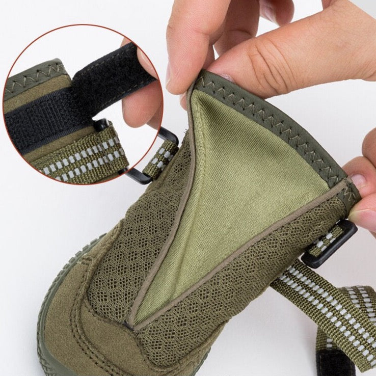 Wasserfeste robuste Hundeschuhe "Armey Green"
