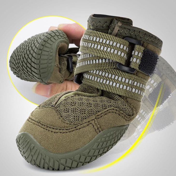Wasserfeste robuste Hundeschuhe "Armey Green"