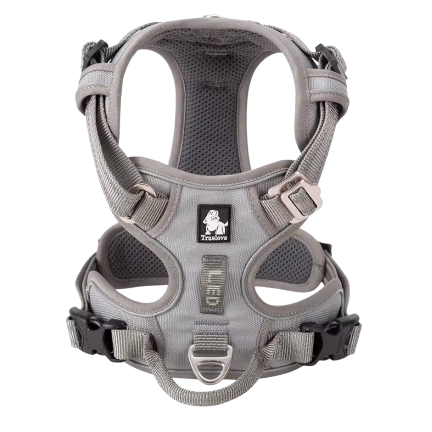 Hundegeschirr mit 3M Reflexion grau True love for dogs