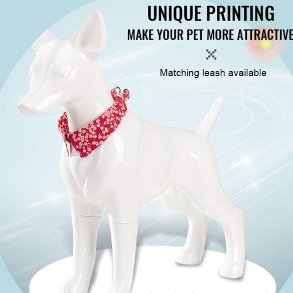 Hundehalsband - Eleganter Kragen - Flower Spring "POPPY RED" Limited E