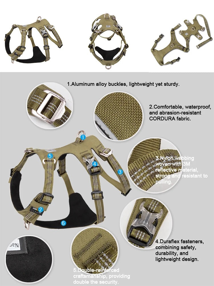 WINHYEPET reflektierendes Cordura® Doppel-H-Hundegeschirr