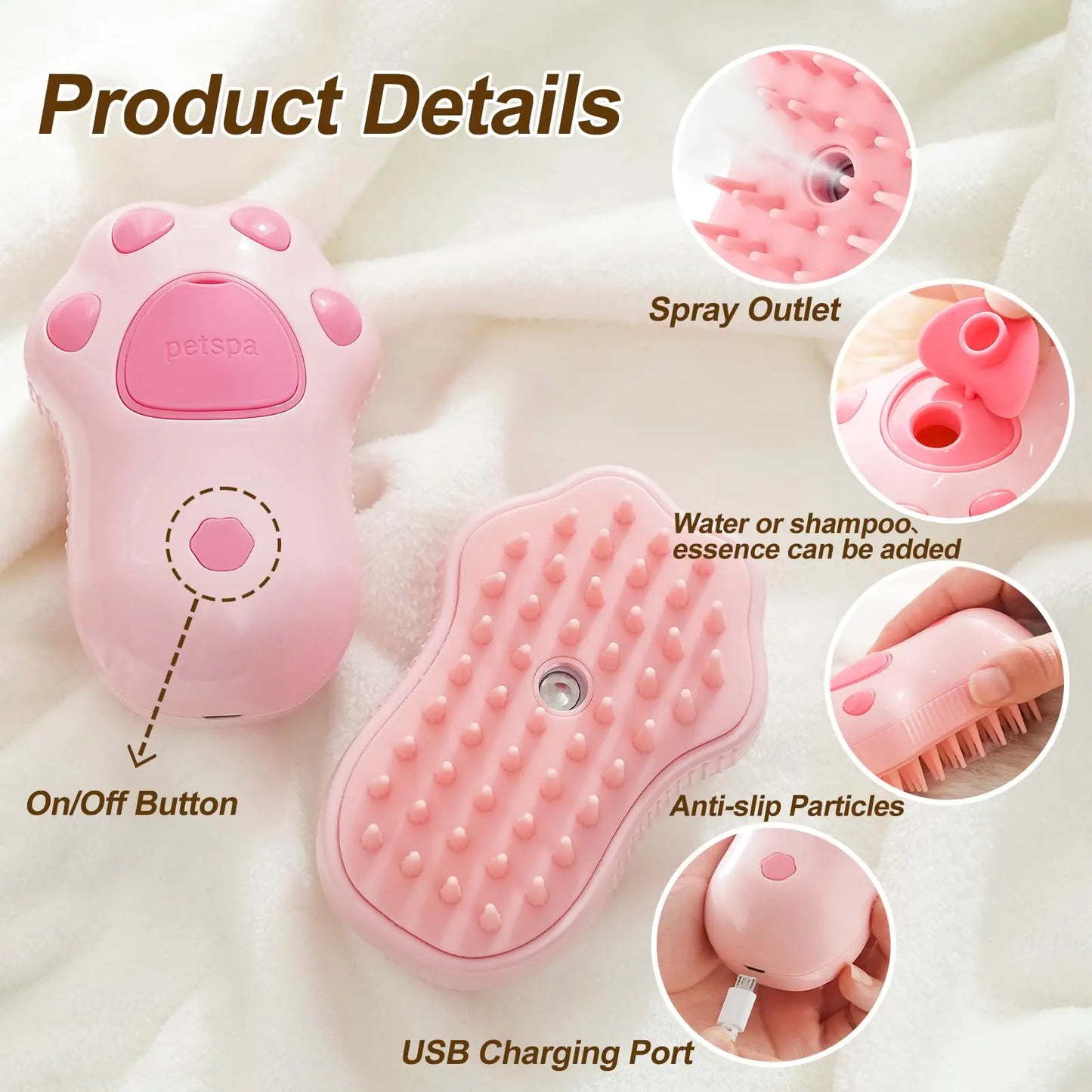 SteamBrush™ 3 in 1 | Elektrische Fellbürste mit Sprühfunktion
