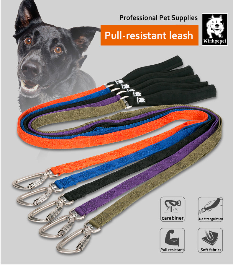 Hundeleine, Codura Ultra-Leichtehundeleine mit softem Neoprengriff und Karabinerha
