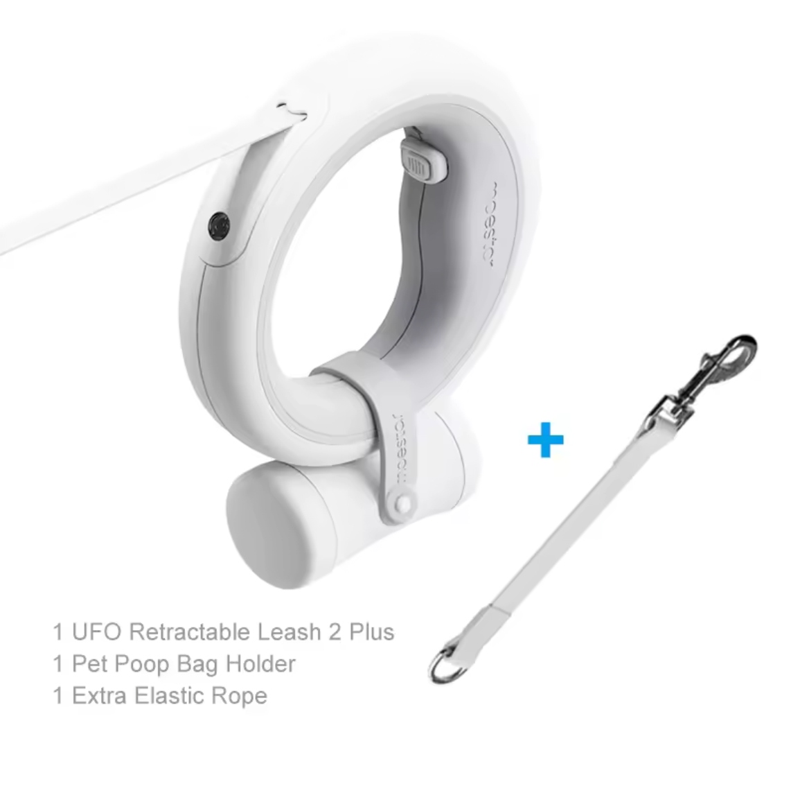 Smarte Rolleine, Smart LED-Rolleine Flexi Roll-Leine mit LED-Licht (3 m) MOESTAR UFO True Love for Dogs 2022 Original MOESTAR UFO einziehbare Haustierleine 2 Plus Hunde-Traktionsseil, flexible Ringform, 3,0 m, mit wiederaufladbarem LED-Licht