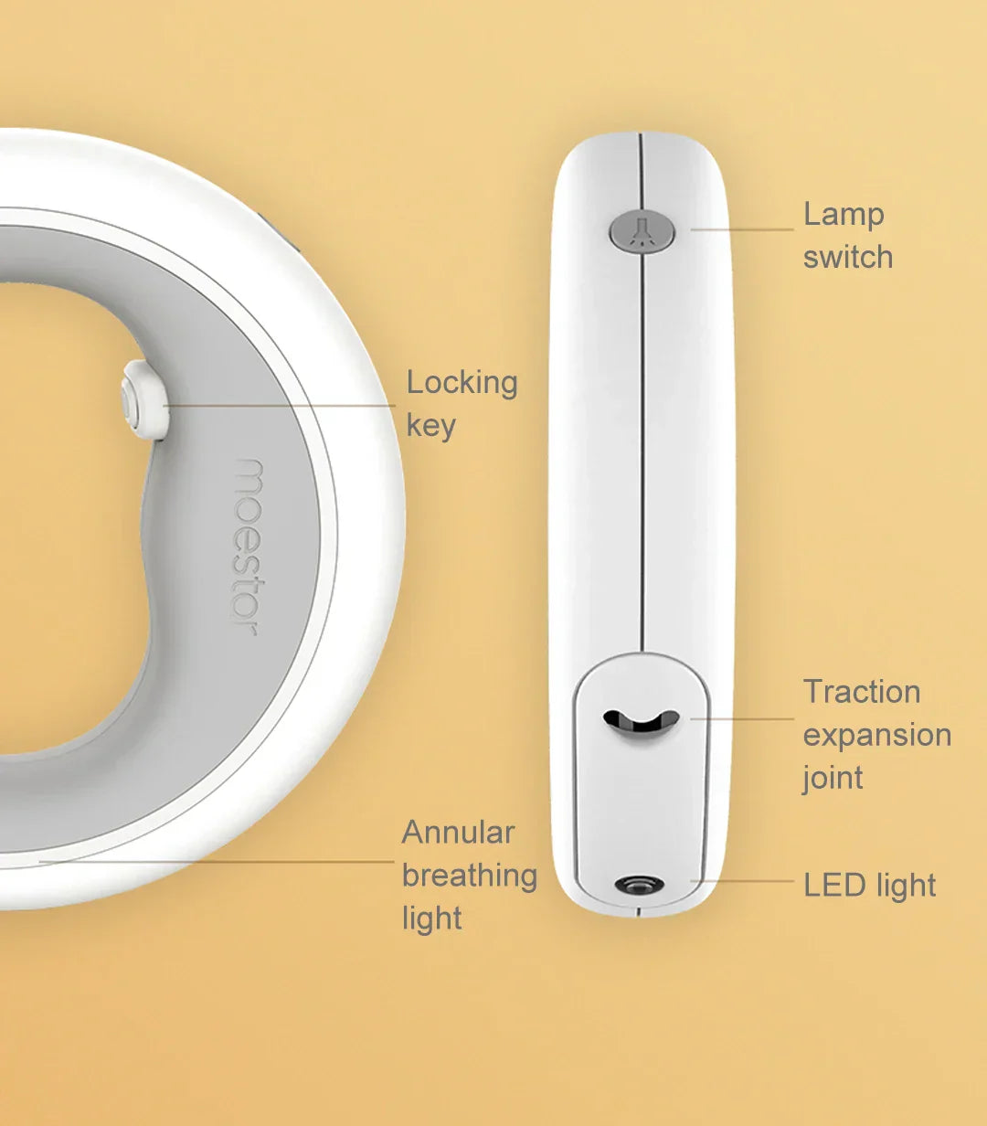 Smarte Rolleine, Smart LED-Rolleine Flexi Roll-Leine mit LED-Licht (3 m) MOESTAR UFO True Love for Dogs 2022 Original MOESTAR UFO einziehbare Haustierleine 2 Plus Hunde-Traktionsseil, flexible Ringform, 3,0 m, mit wiederaufladbarem LED-Licht
