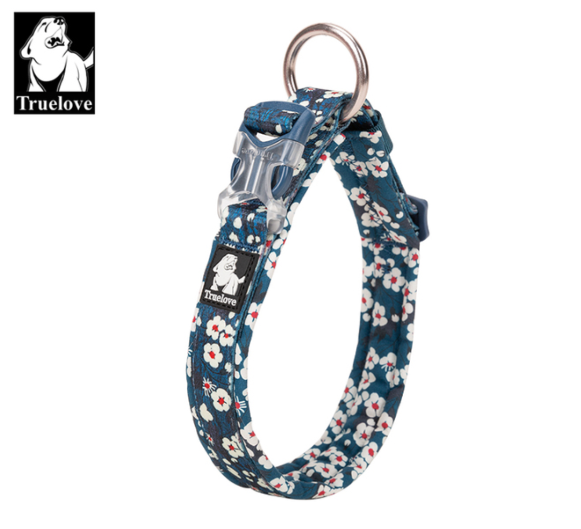 Hundehalsband Flower Spring "SAXONY BLUE" Limited Edition