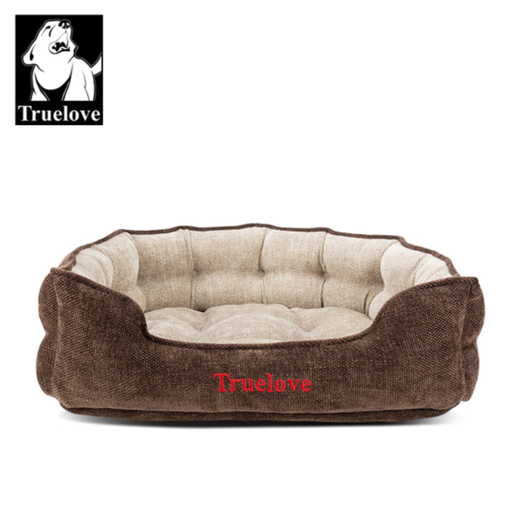 Luxuriöses Hundebett mit Kissen, Hochwertiges Luxus Hundebett mit Kissen aus dichtem Chenille-Stoffüberzug