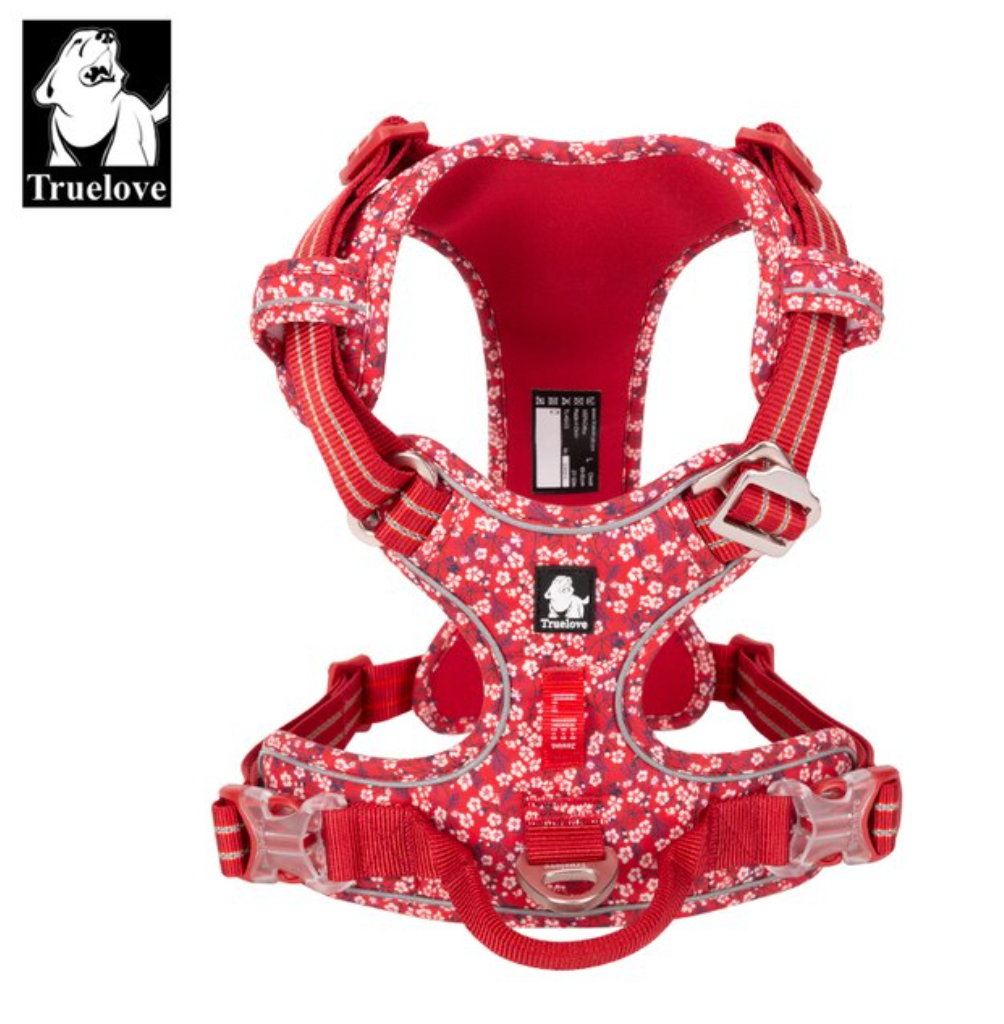 Premium Hundegeschirr Flower Spring "POPPY RED" Limited Edition mit 3M Reflexion true love for dogs