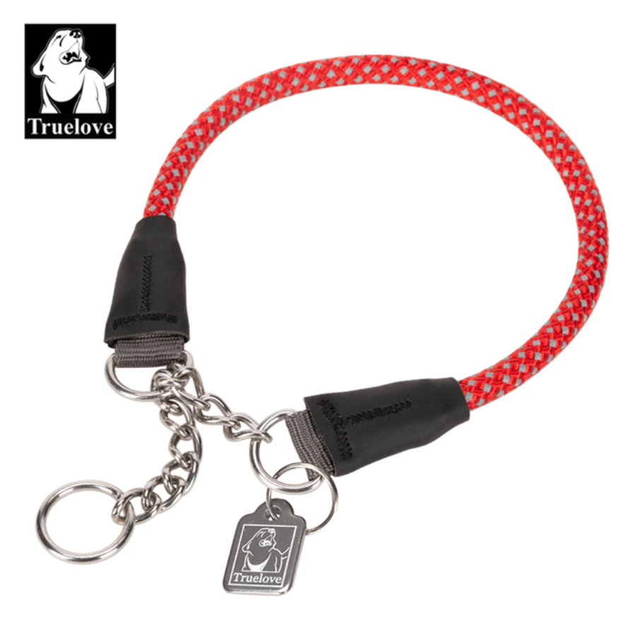 Reflektierendes Hundehalsband mit Kettenzugstop V1