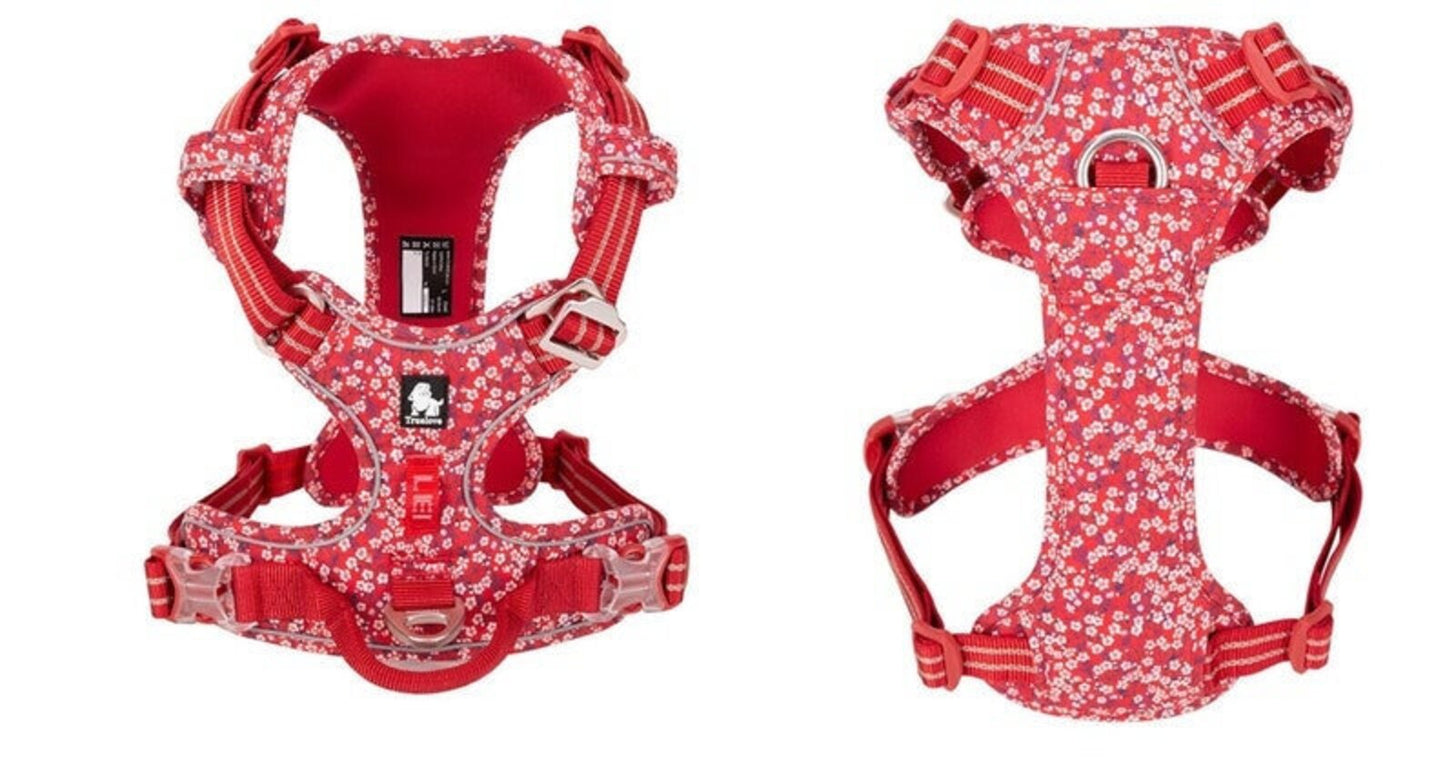 Premium Hundegeschirr Flower Spring "POPPY RED" Limited Edition mit 3M Reflexion true love for dogs