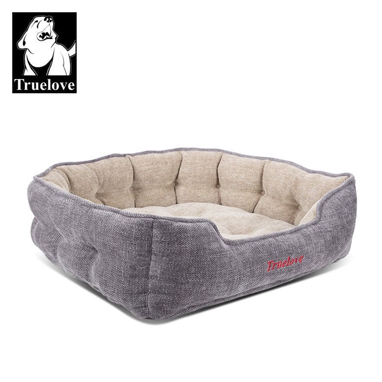 Luxuriöses Hundebett mit Kissen, Hochwertiges Luxus Hundebett mit Kissen aus dichtem Chenille-Stoffüberzug