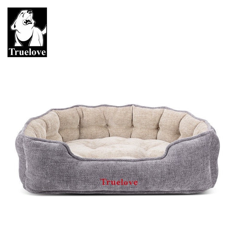 Luxuriöses Hundebett mit Kissen, Hochwertiges Luxus Hundebett mit Kissen aus dichtem Chenille-Stoffüberzug