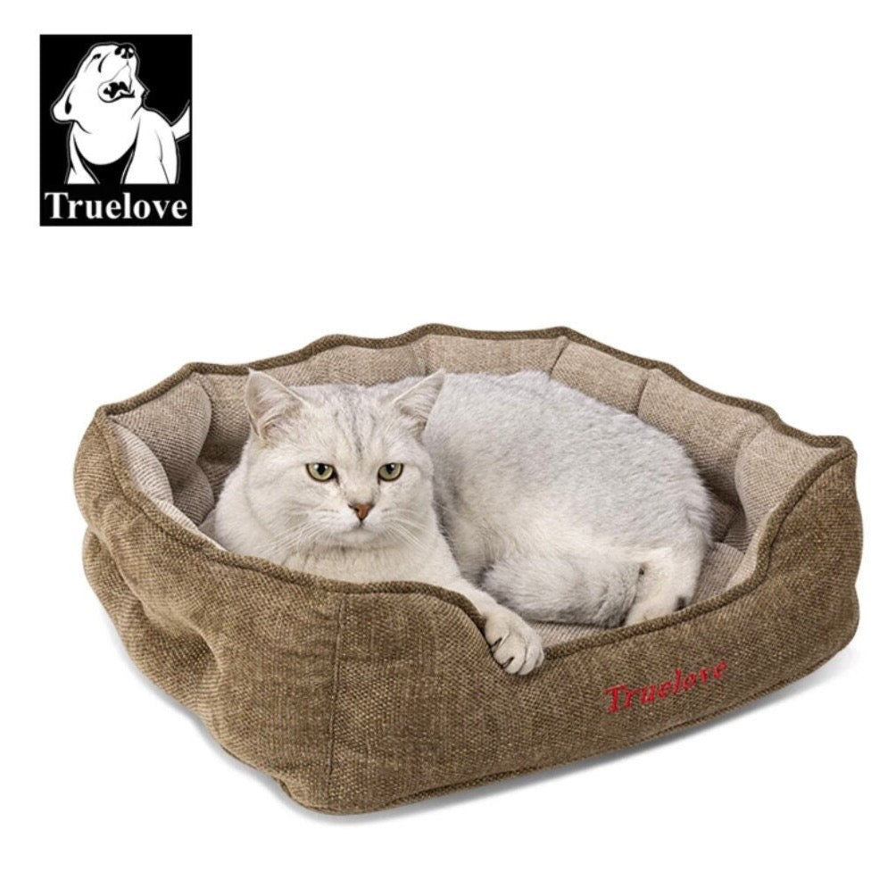 Luxuriöses Hundebett mit Kissen, Hochwertiges Luxus Hundebett mit Kissen aus dichtem Chenille-Stoffüberzug