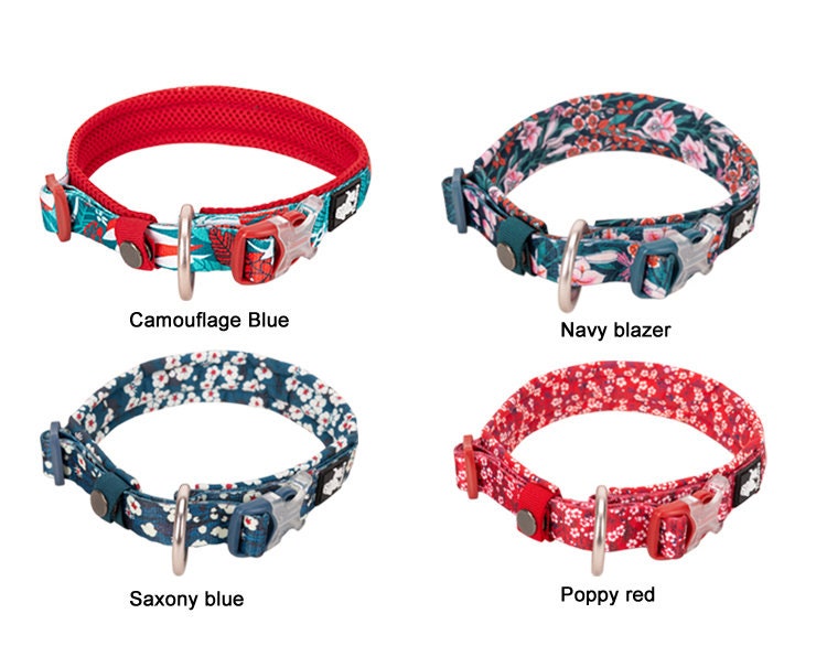 Hundehalsband Flower Spring "SAXONY BLUE" Limited Editionler_versand Hundehalsband_sehr_groß Hundehalsband_reflektierend Hundehalsband_bestseller Hundehalsband functional_dog_necklace dog_necklace_wit_reflection dog_necklace_fast_shipping dog_necklace_bestseller dog_collar 3M_reflektion