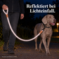 Reflektierende Hundeleine© mit Handschlaufe und veganem Leder in 4 Farben und Varianten
