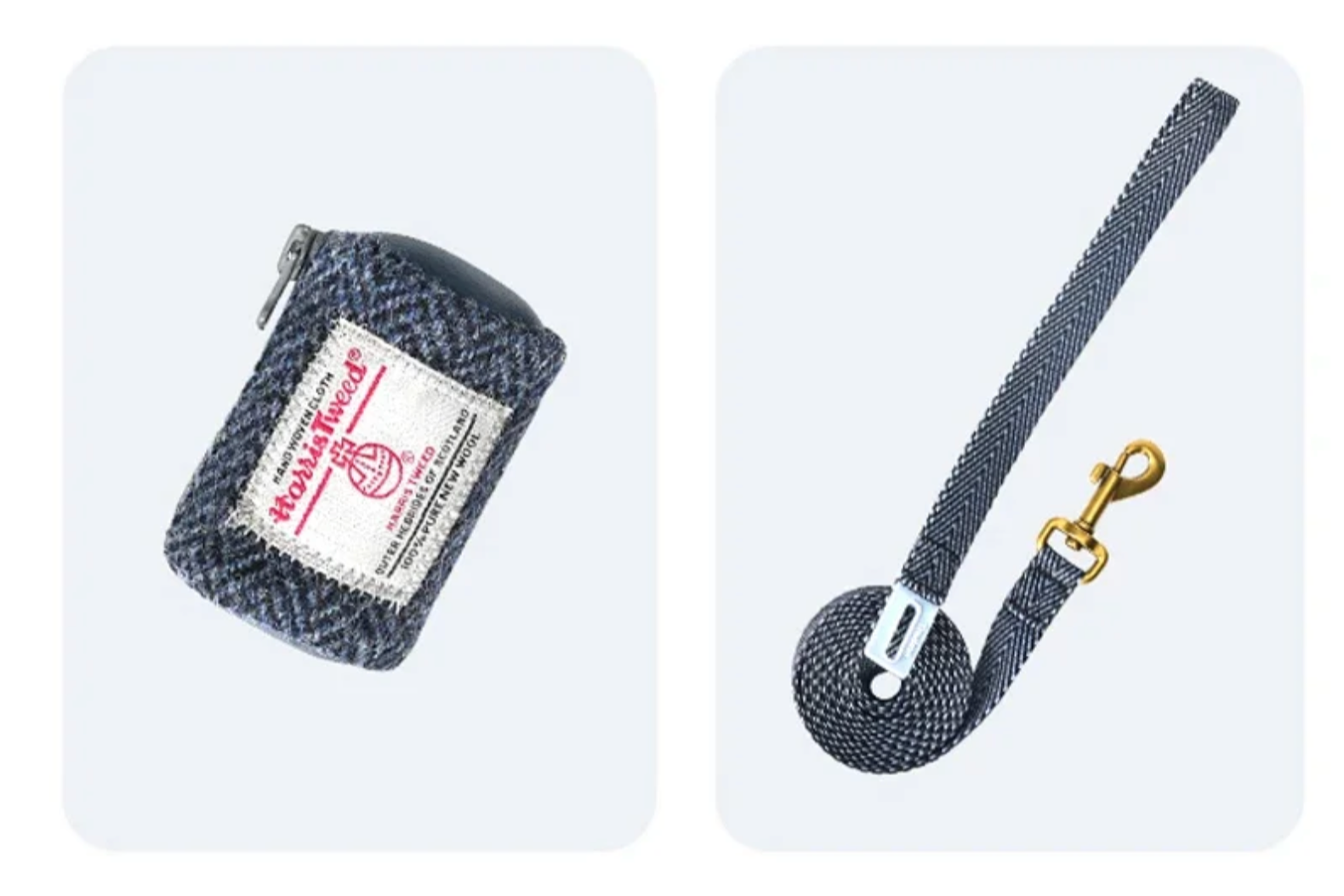 Harris Tweed Hundegeschirr + Leine + Tasche (3er Set) 