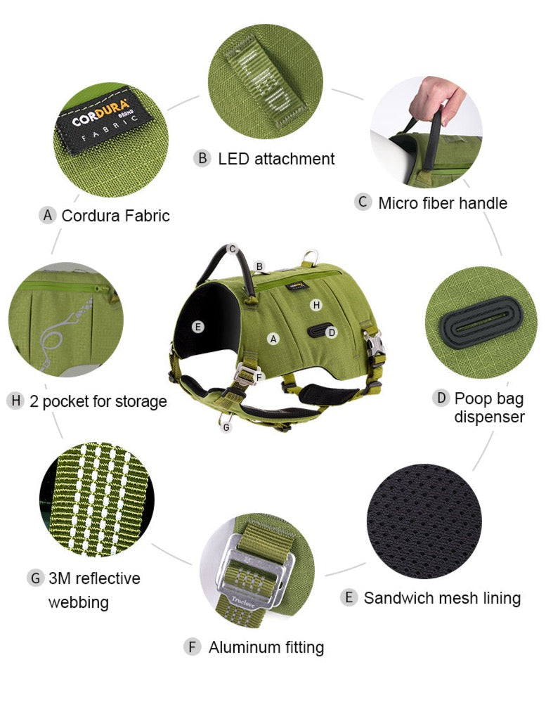 Hundegeschirr mit Taschen Cordura