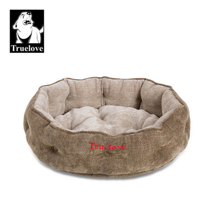 Hochwertiges Hundebett mit Kissen aus dichtem Chenille-Stoffüberzug