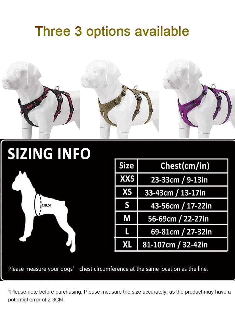 WINHYEPET reflektierendes Cordur Doppel-H-Hundegeschirr