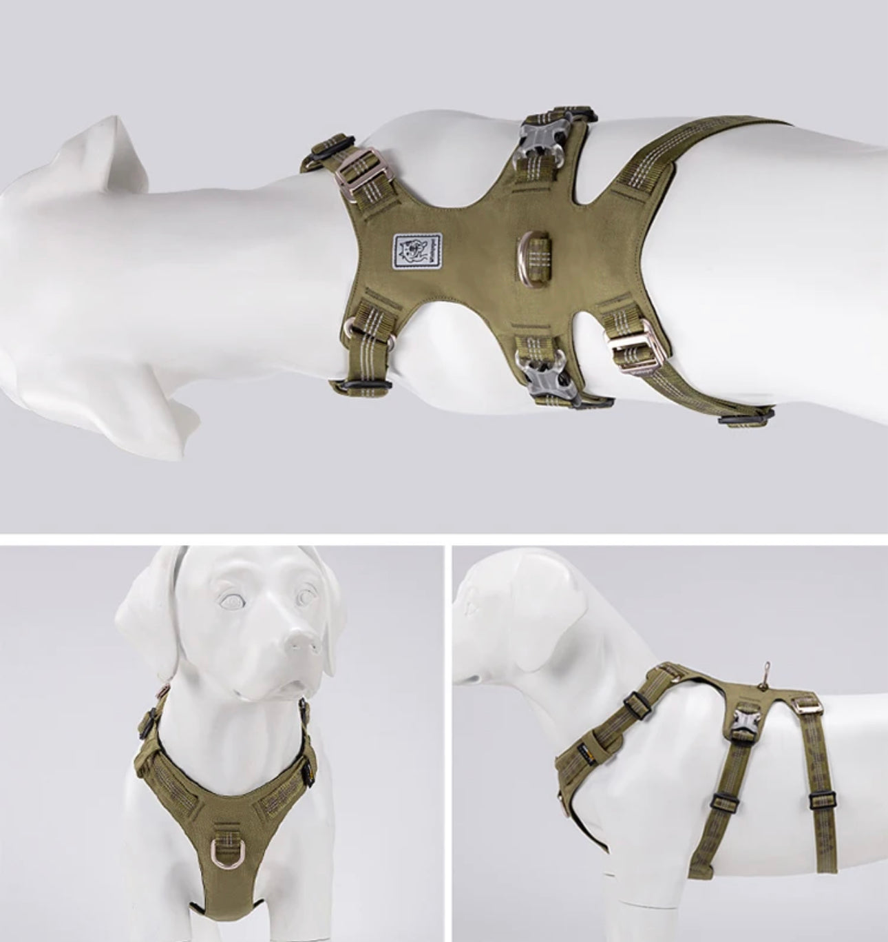 WINHYEPET reflektierendes Cordur Doppel-H-Hundegeschirr