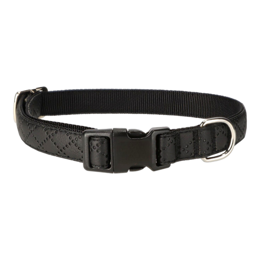 Halsband Schwarz Aus Nylon Längenverstellbar Im Rautendesign