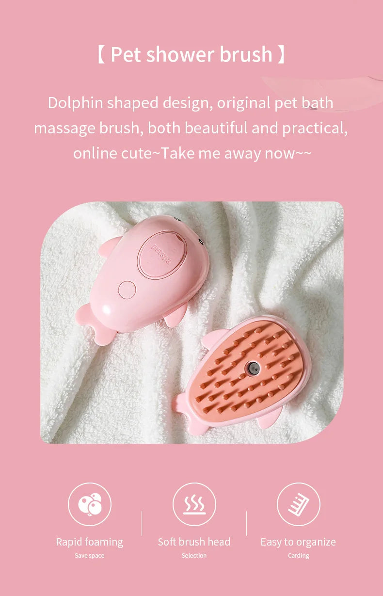 SteamBrush™ 3 in 1 | Elektrische Fellbürste mit Sprühfunktion für Hunde & Katzen | USB wiederaufladbar