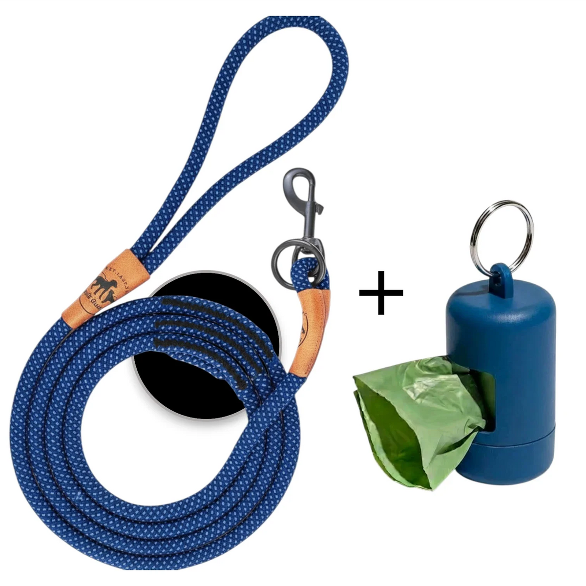 Reflektierende Hundeleine© mit Handschlaufe und veganem Leder in 4 Farben und Varianten