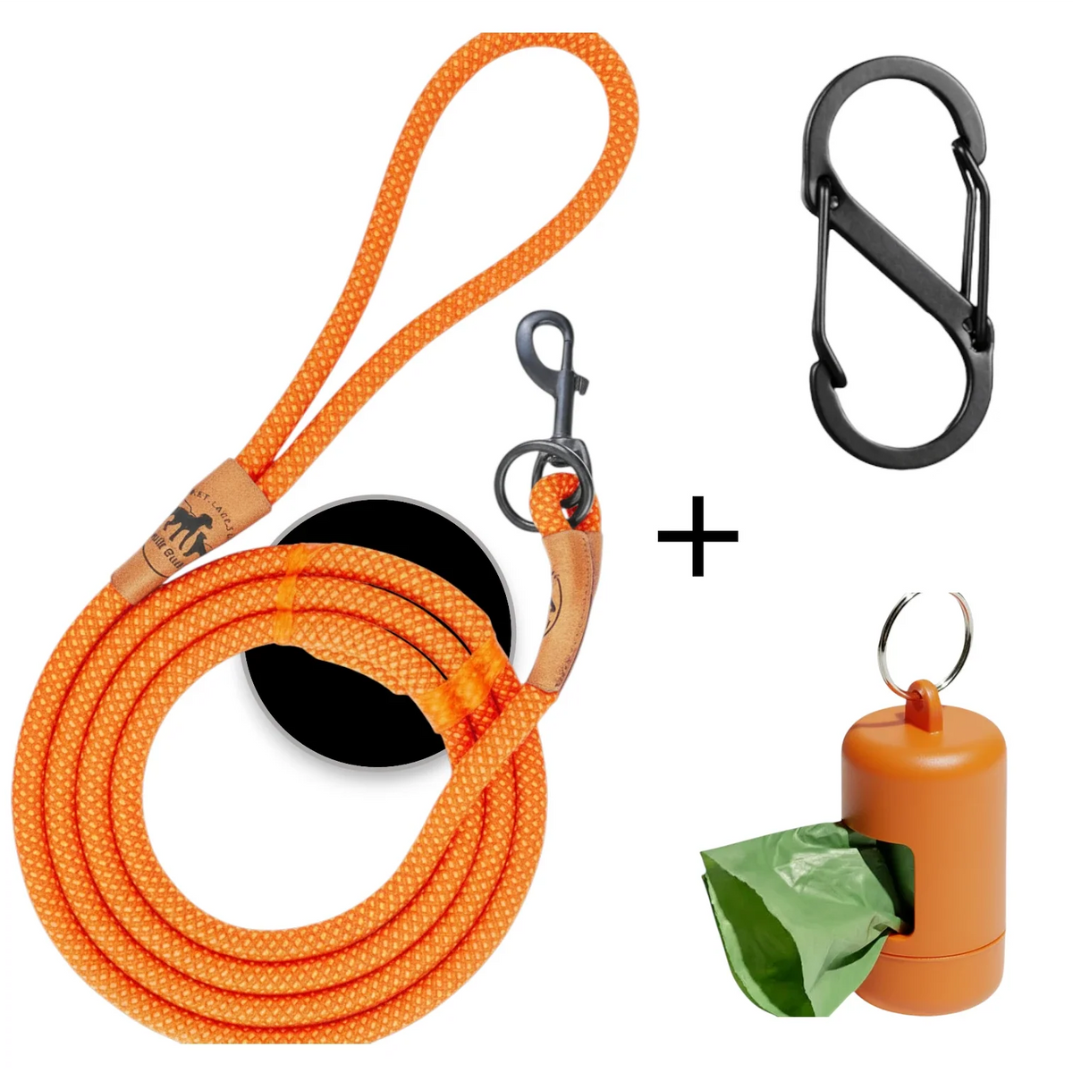 Reflektierende Hundeleine© mit Handschlaufe und veganem Leder in 4 Farben und Varianten