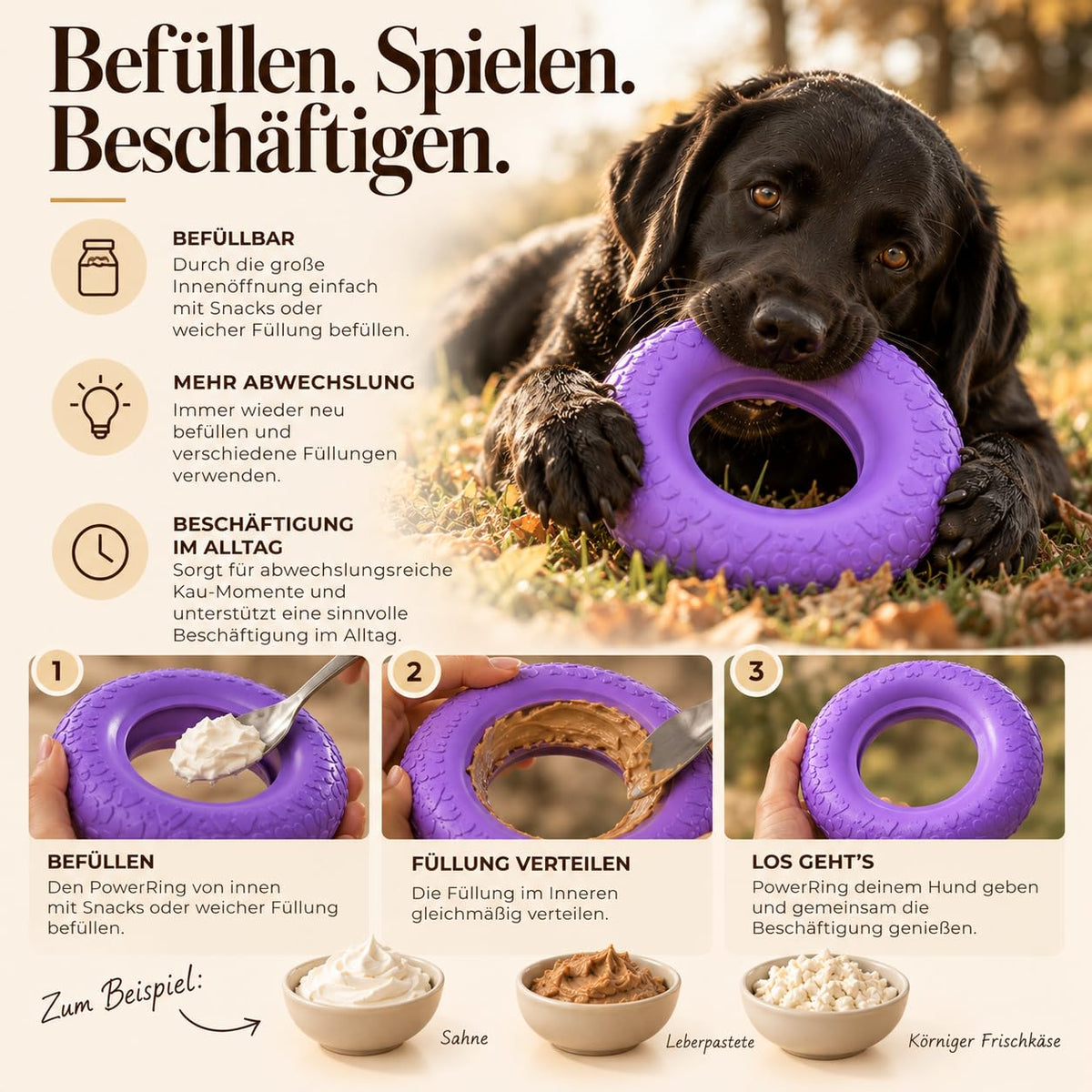 Riolino PowerRing – Befüllbarer Kau-Reifen aus Naturkautschuk