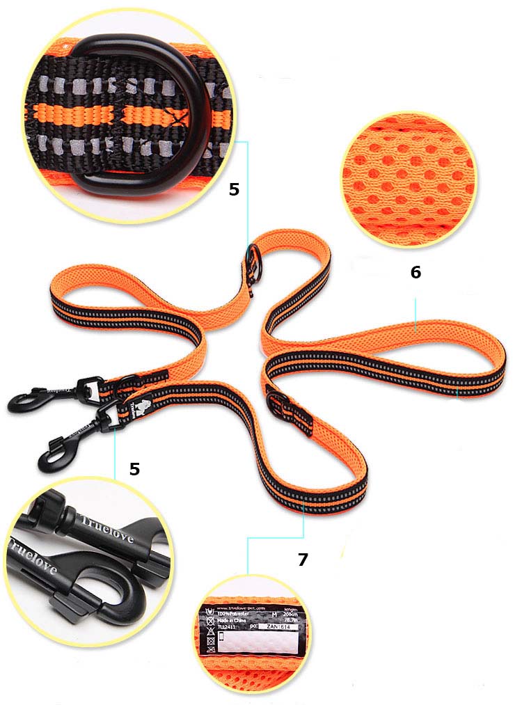 7-in-1 Hundeleine mit 3M Reflexion True Love for Dogs