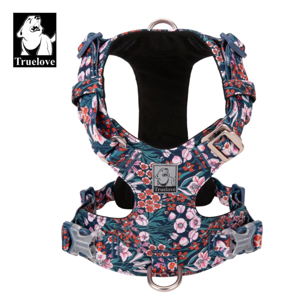 Premium Hundegeschirr "POPPY RED" Flower Spring 2