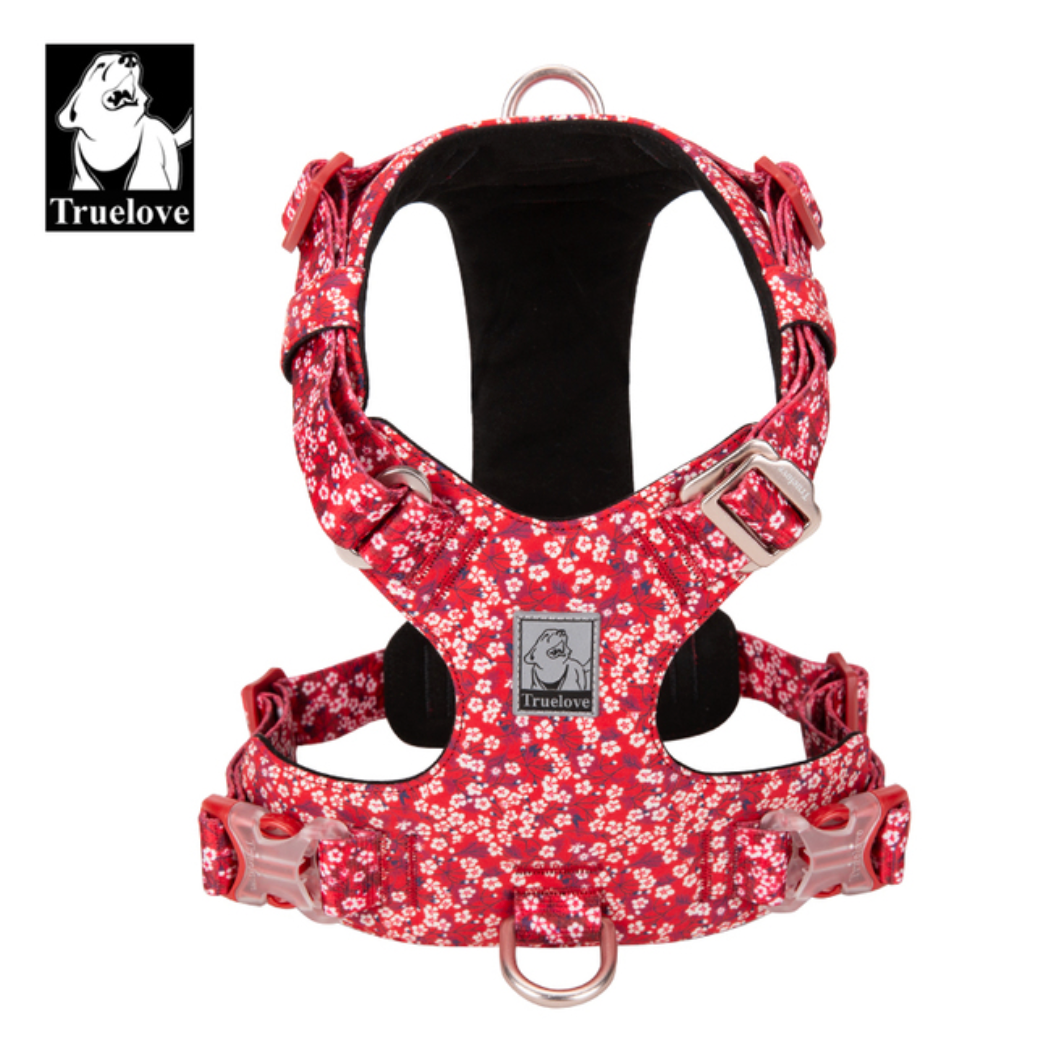 Premium Hundegeschirr "POPPY RED" Flower Spring 2